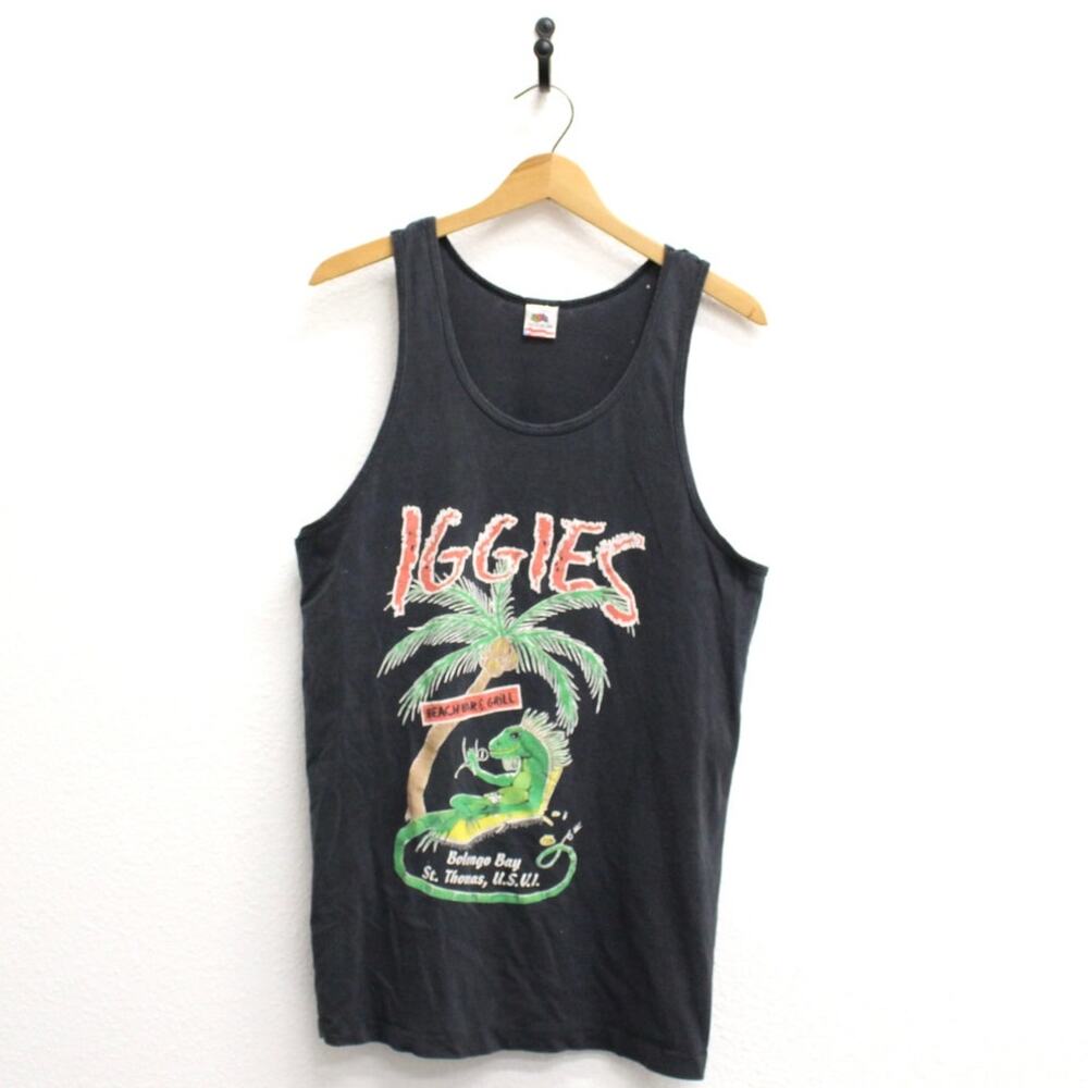 Vintage Iggies Beach Bar & Grill St Thomas Tank T Shirt Large